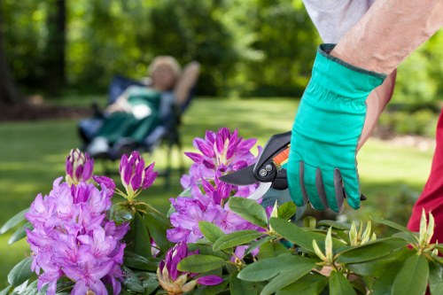 Auditor interviewing landscaping workers